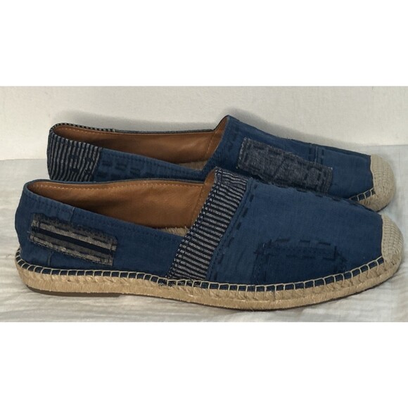 Polo Ralph Lauren Cevio Patchwork Espadrille US Mens size 12 Preppy Coastal Blue - Picture 1 of 9